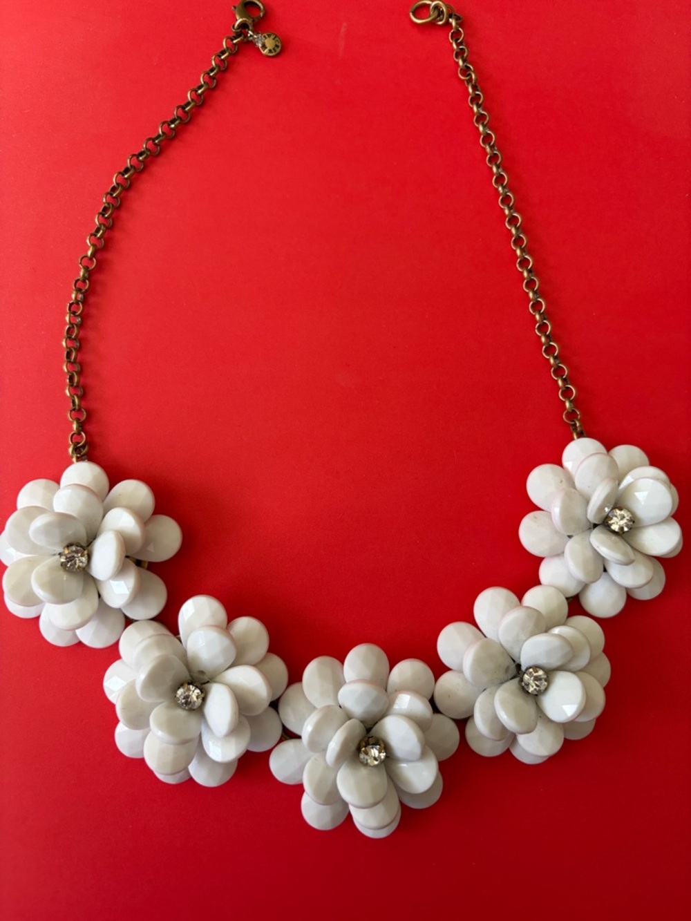 White Floral Statement Necklace